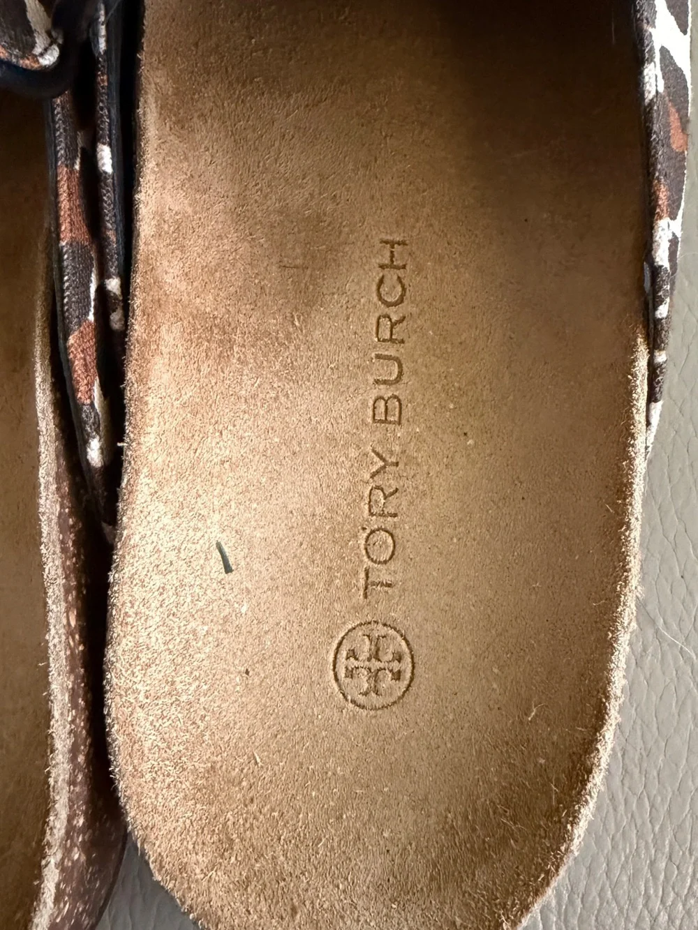 Tory Burch Brown Leopard Print Slip-On Mules with Black Trim